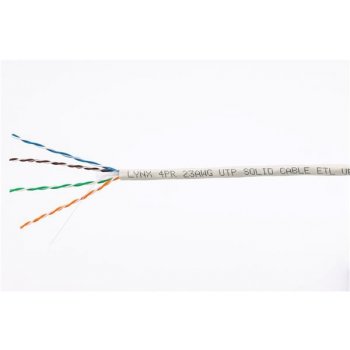 UTP kábel LYNX, Cat6, vodič, PVC, Dca, sivý, 305 m