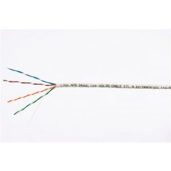 UTP kabel LYNX, Cat5E, drát, PVC, Dca, šedý, 100m