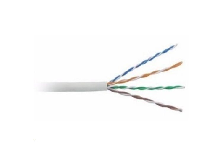 UTP kábel LYNX, Cat5E, drôt, PVC, Dca, sivý, 305 m