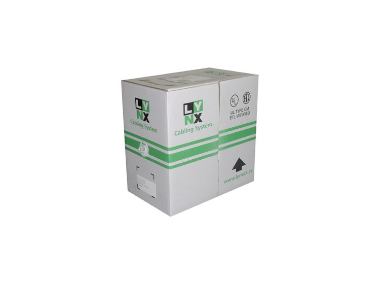UTP kábel LYNX, Cat6, vodič, PVC, Dca, sivý, 305 m