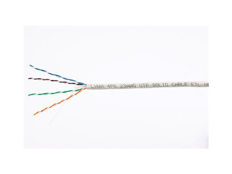 UTP kábel LYNX, Cat6, vodič, PVC, Dca, sivý, 305 m